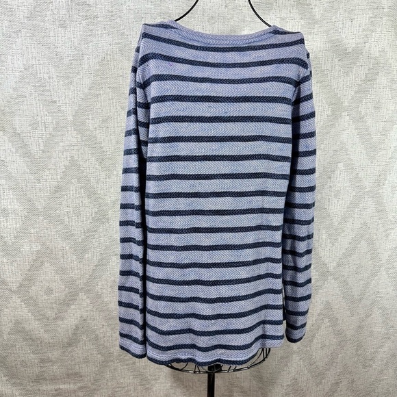 Soft Surroundings Syrah blue striped embroidered long sleeve size L - Picture 8 of 8